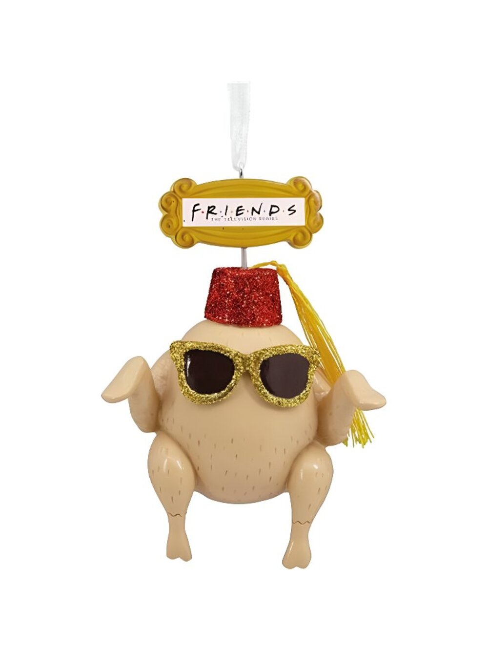 Hallmark Friends Turkey in Fez and Sunglasses Christmas Ornament, Resin
